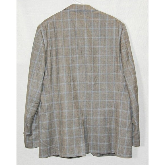 Ralph Lauren Blazer Sz 46XL Silk Wool Blend Gray Blue Plaid Green Label EUC - Picture 2 of 7